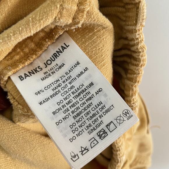 Banks Journal Corduroy Coastal Preppy Heritage Utility Shorts Mustard Sz 34 - Picture 8 of 8
